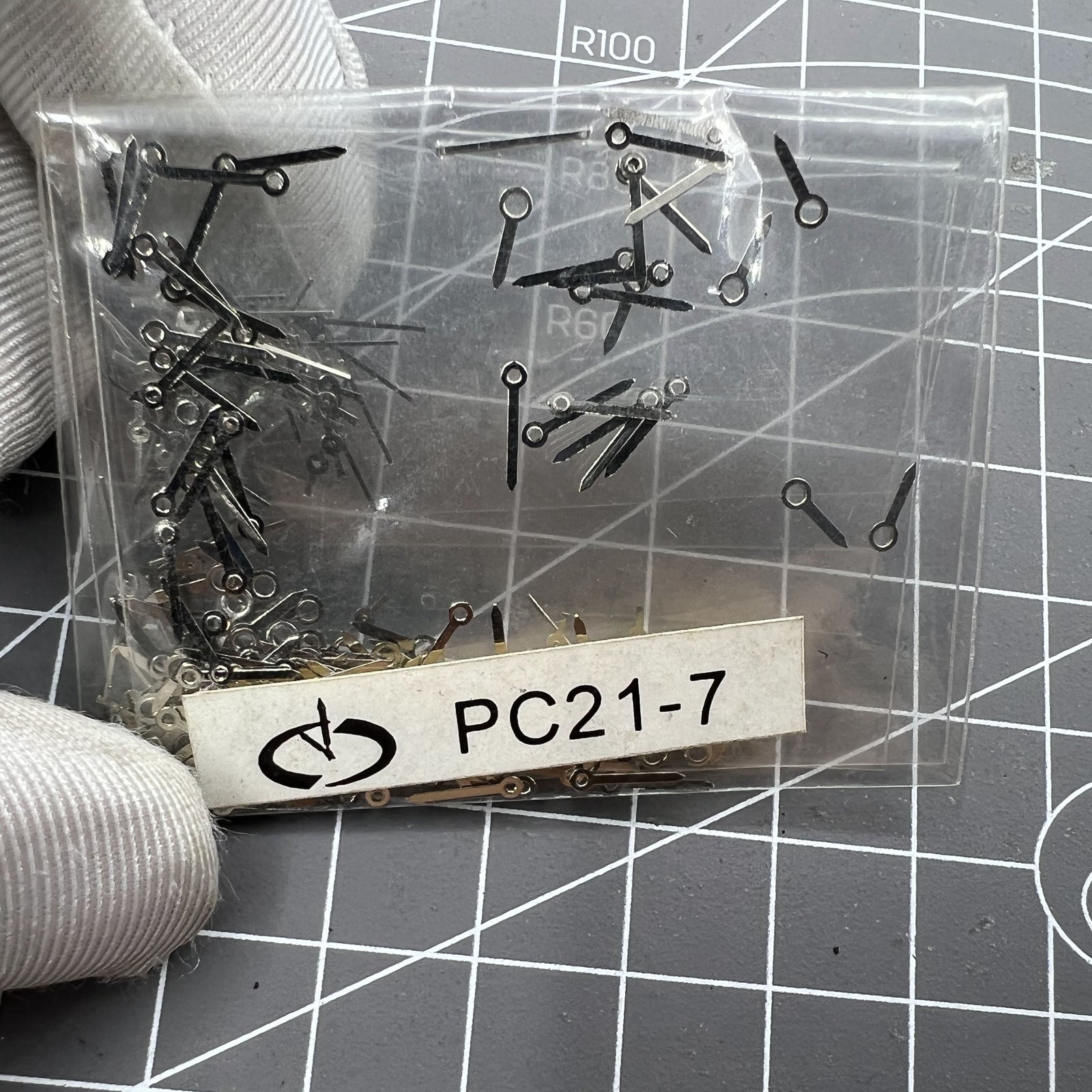 100 Sets Silver 7mm Watch Hands for Hattori Epson PC21 Quartz Watch Movement