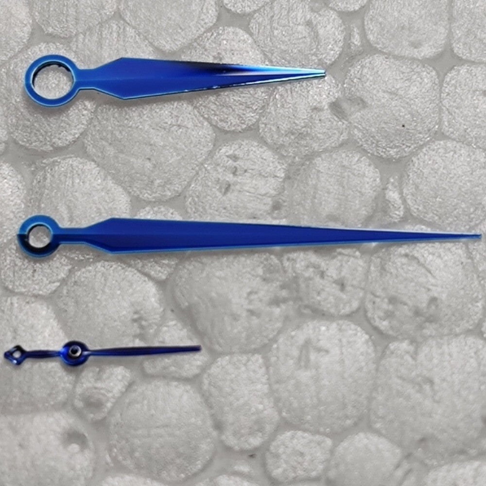 10x16x4.5mm Polished BLUE Watch Hand Set for China Made Shanghai JHB03 Movement