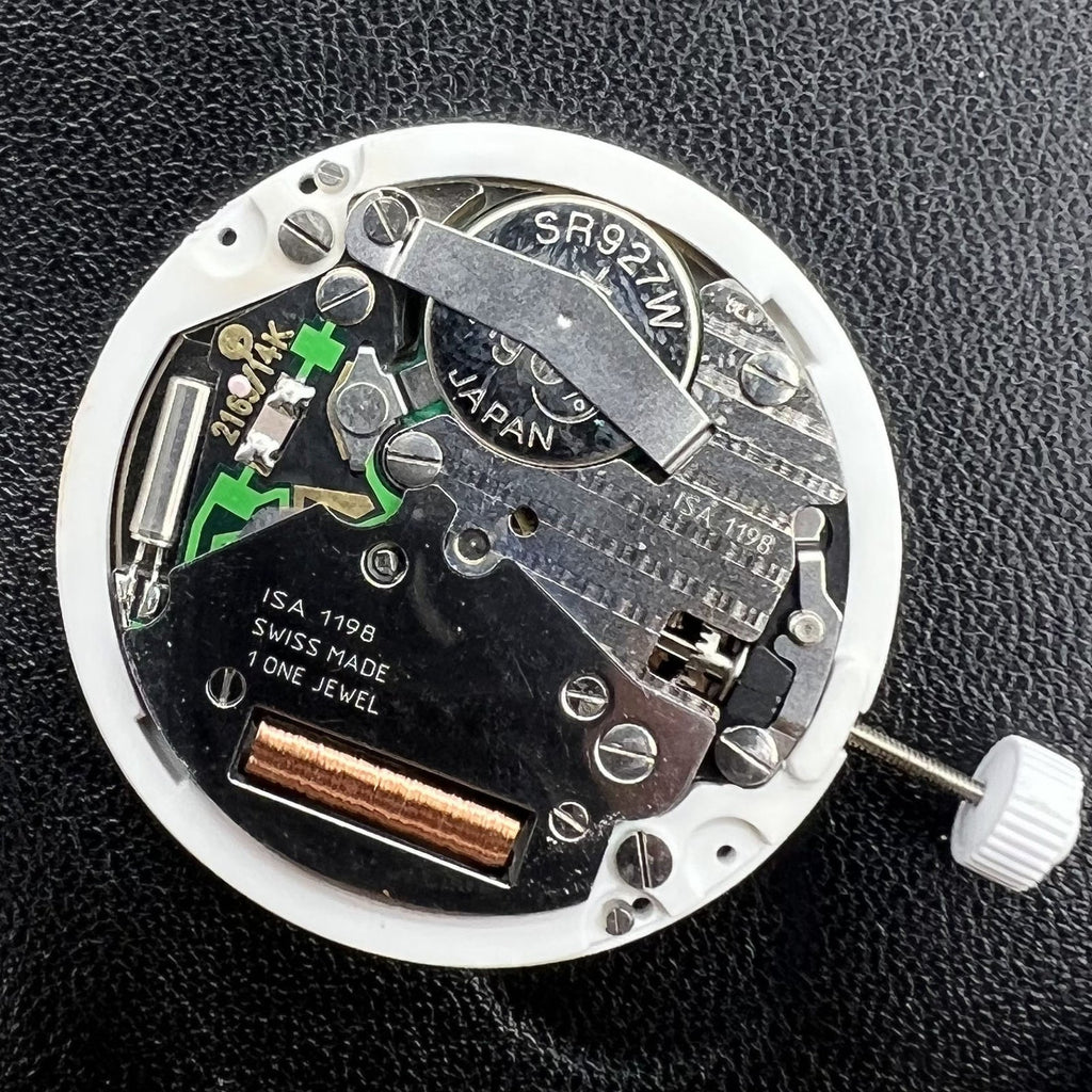 Swiss ISA 1198 Quartz Movement Day Date White Dial Date@6