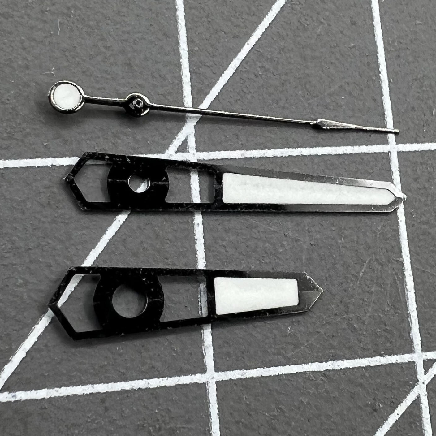 13mm Blue Lume Hollow Black Trim Watch Hands Set for NH35 NH36 Movement