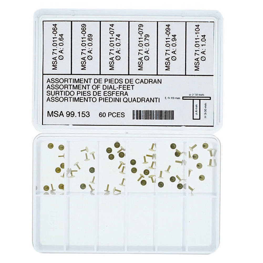 Swiss Horotec MSA99.153 60PCS Boxed Metal Watch Dial Literal Repair Nails