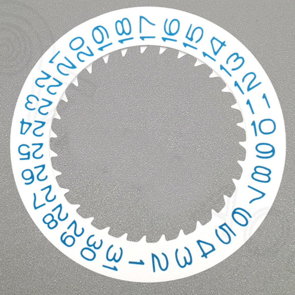 Blue Font White Date Disk Wheel for NH36 NH35 Movement D3 Crown Position 3.8