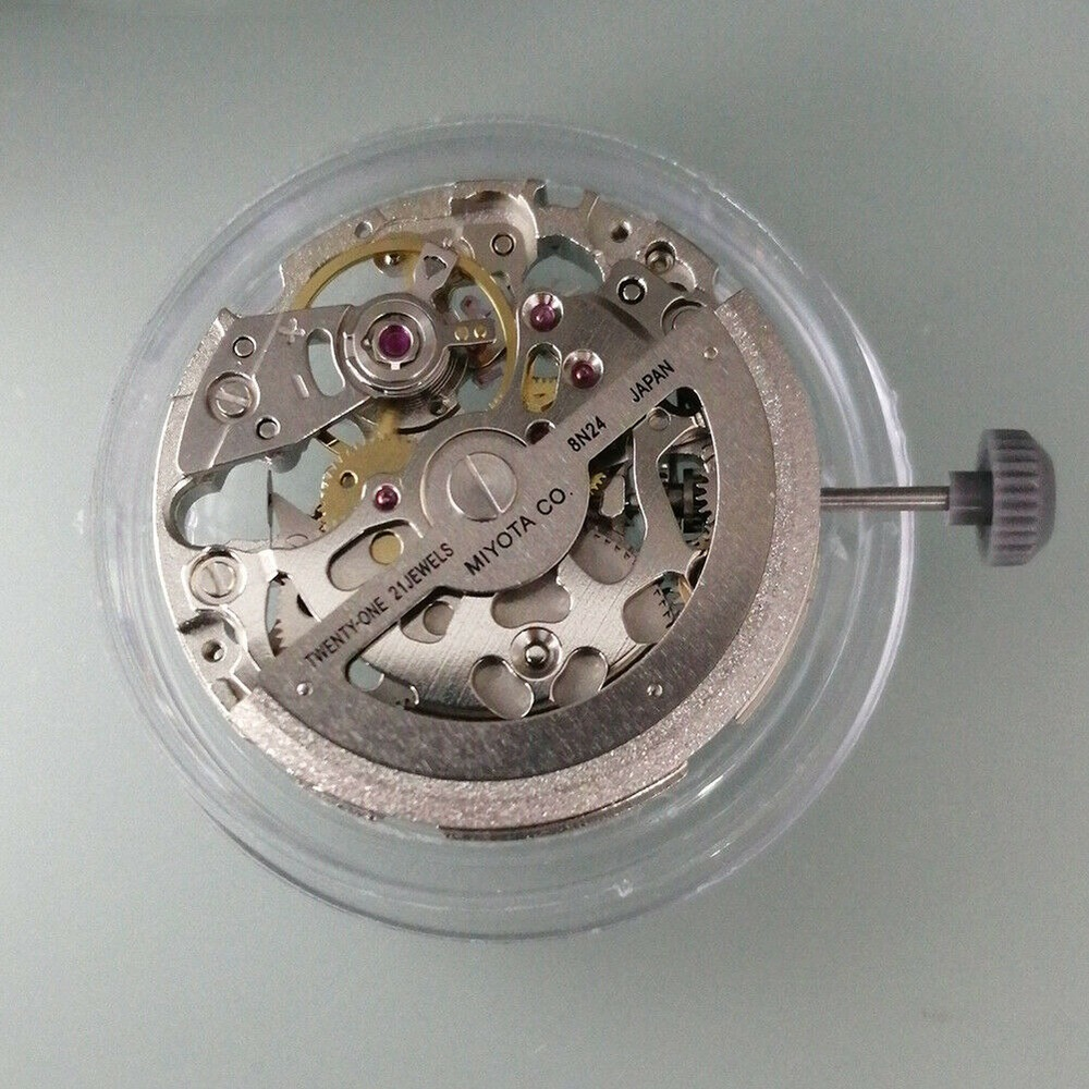 Japan Brand New Miyota 8N24 Silver Automatic Mechanical Japan Movement Skeleton