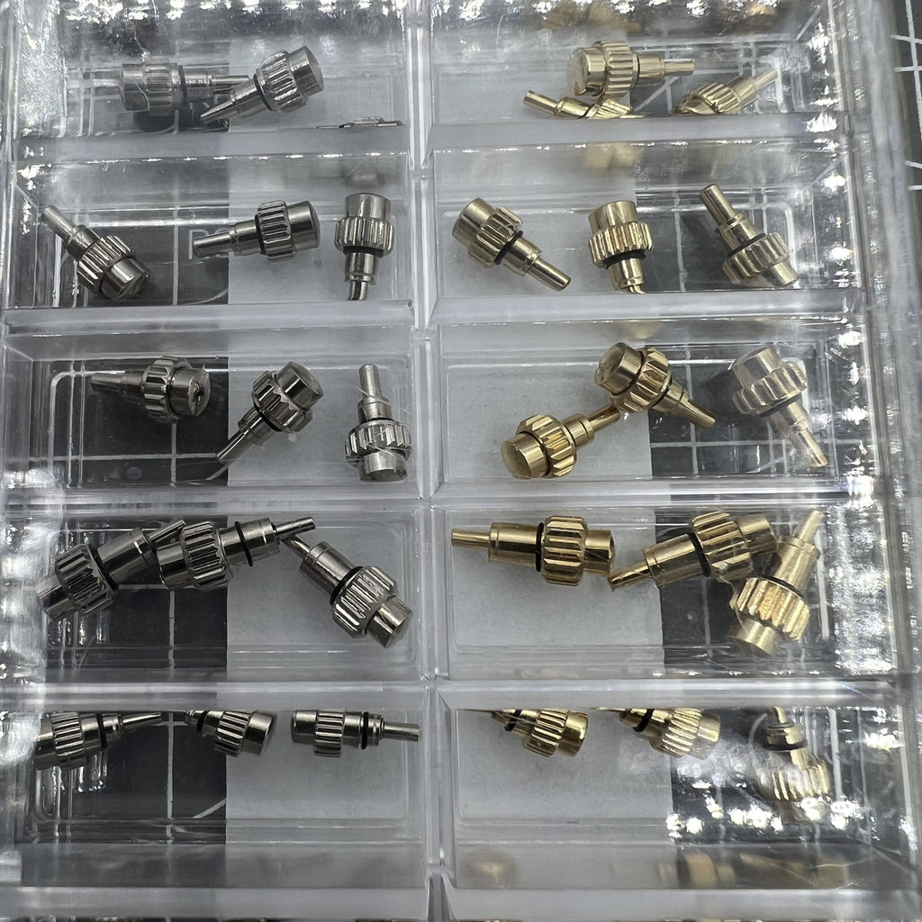 54PCS Watch Crown Chronograph Button Flat Head Drive in Watch Pusher #AB-619PCF