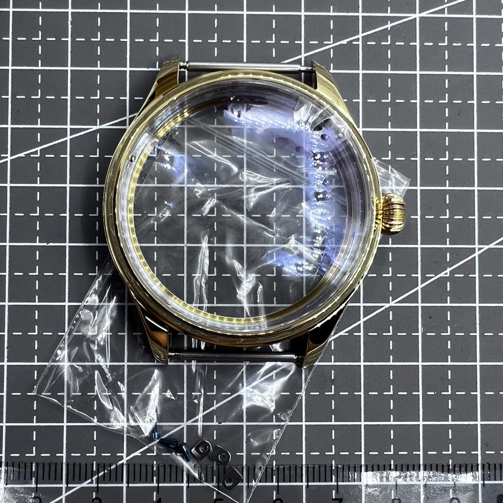 44mm 316L Golden Watch Case for Seagull ST3600/ST3621/ETA6497/ETA6498 Movement