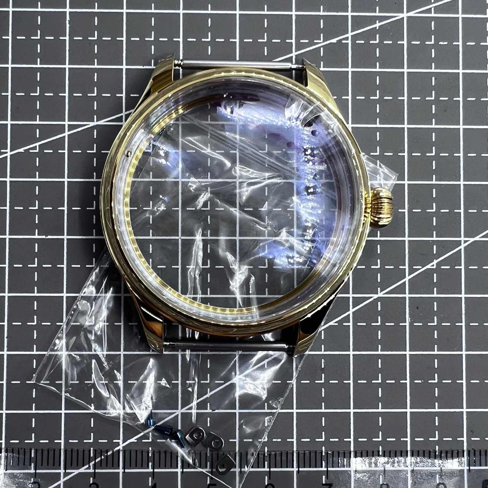 44mm 316L Golden Watch Case for Seagull ST3600/ST3621/ETA6497/ETA6498 Movement
