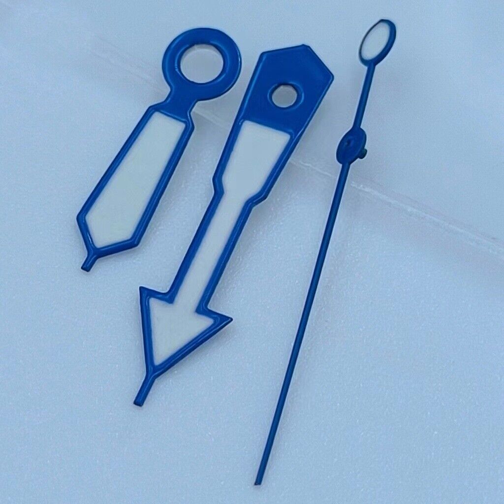 12.5mm Blue Trim White Painted Green Lume Hands Set for NH35 NH36 7S26 7S36