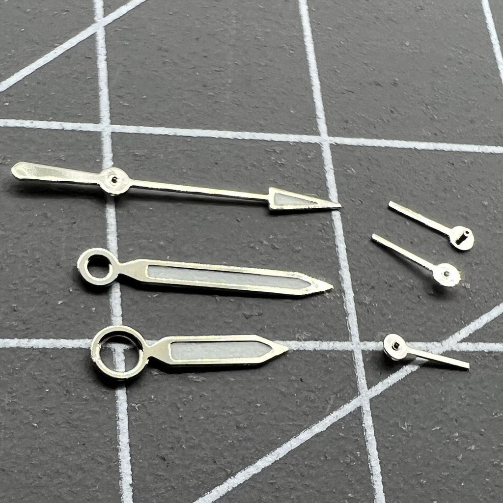 Green Lume Silver Trim Watch Hands Set for ISA 8162 ISA 8172 Quartz Movement