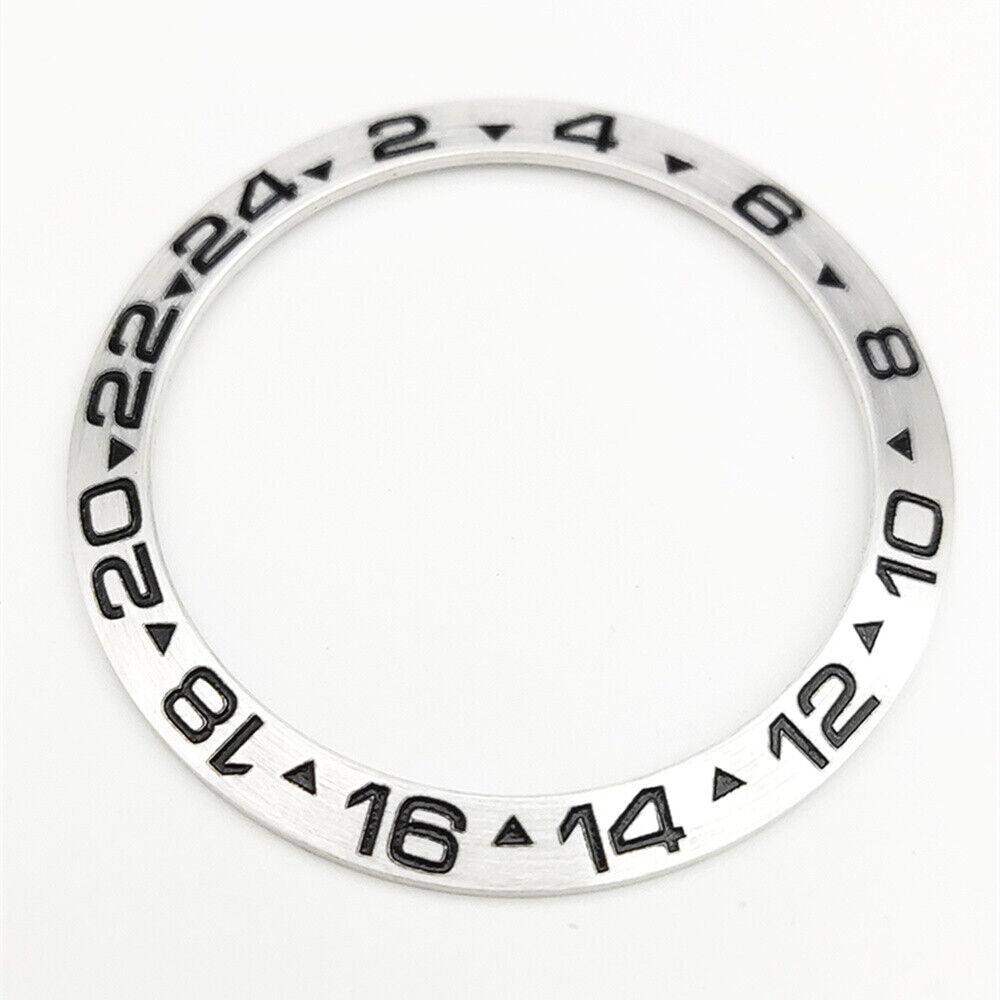 38mm Ceramic Watch Bezel Silver GMT for 40mm Men Automatic Mechanical Watch