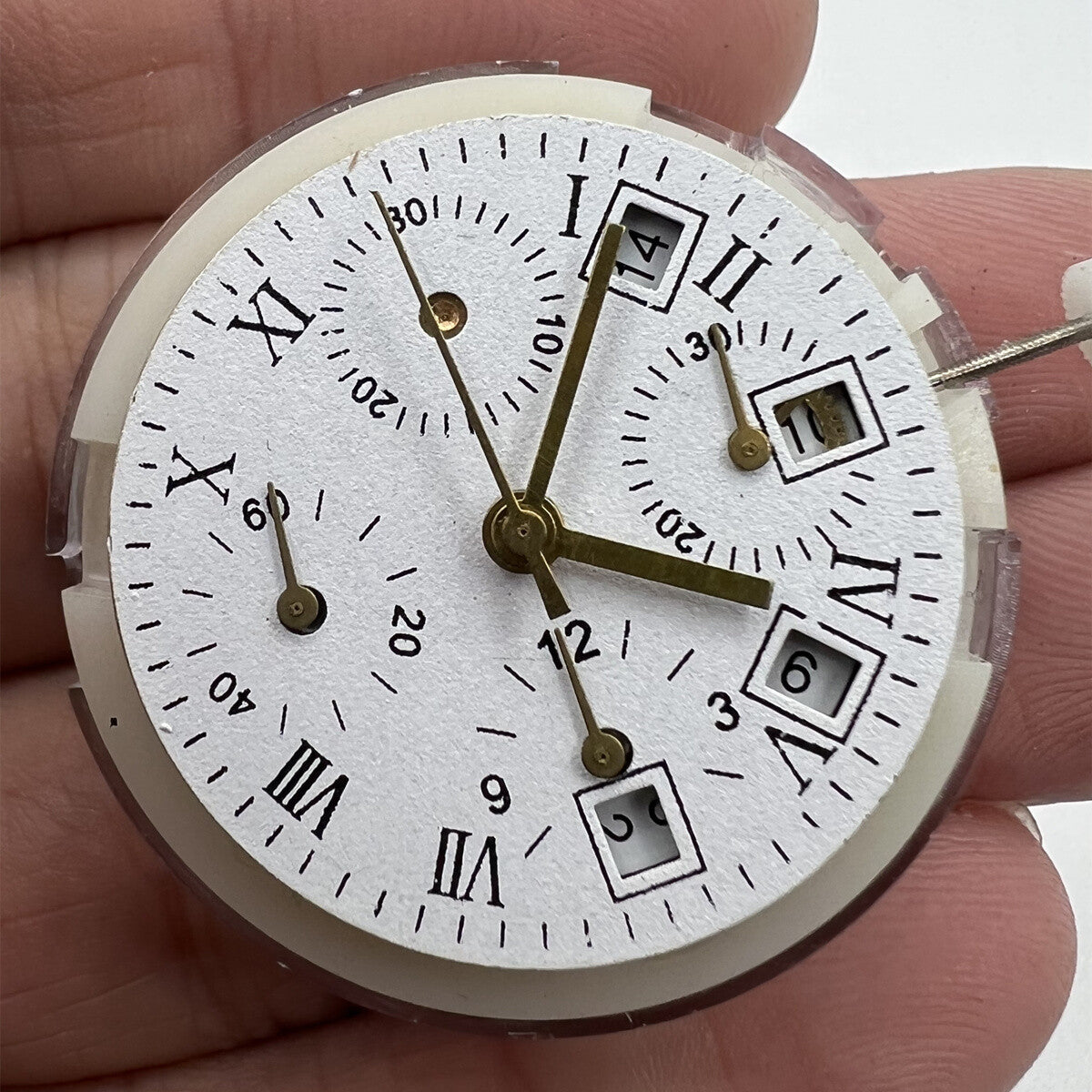 Asian 7750 Automatic Chronograph Movement @4.5 White Calendar Second @9 ETA 7750