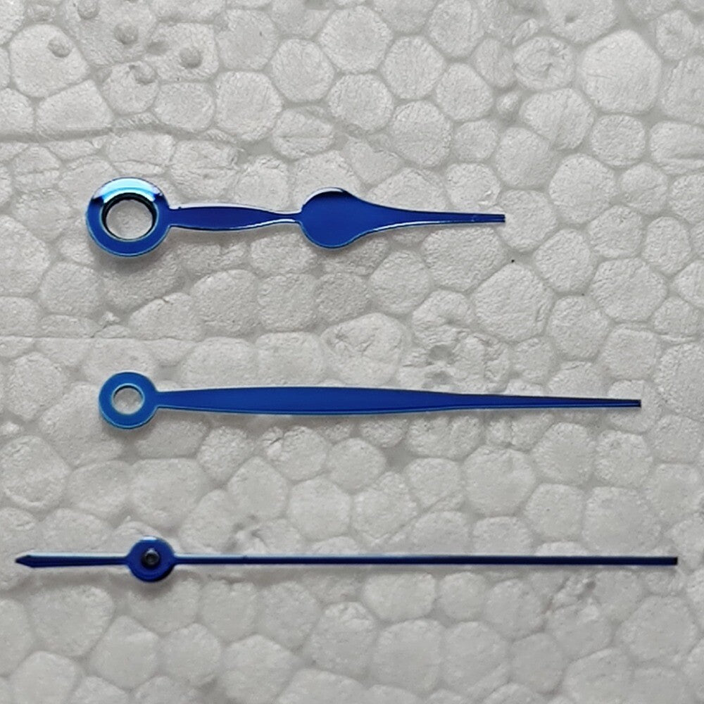 11.5x15.5x15.5mm Polished Blue Watch Hand Set for Hangzhou 2350 Movement