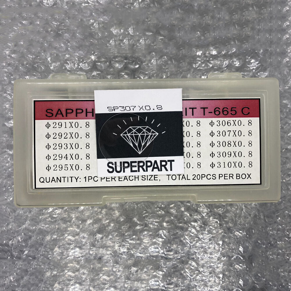 T-665C Watch Crystal Glass Set Sapphire Glass Kit 20 Sizes 20PCS/Box