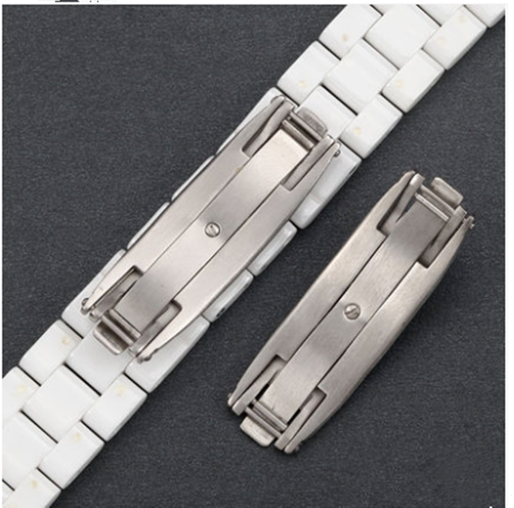 3X 7.0mm Width Stainless Steel Clasps Ceramic Butterfly Buckle J12 Elastic