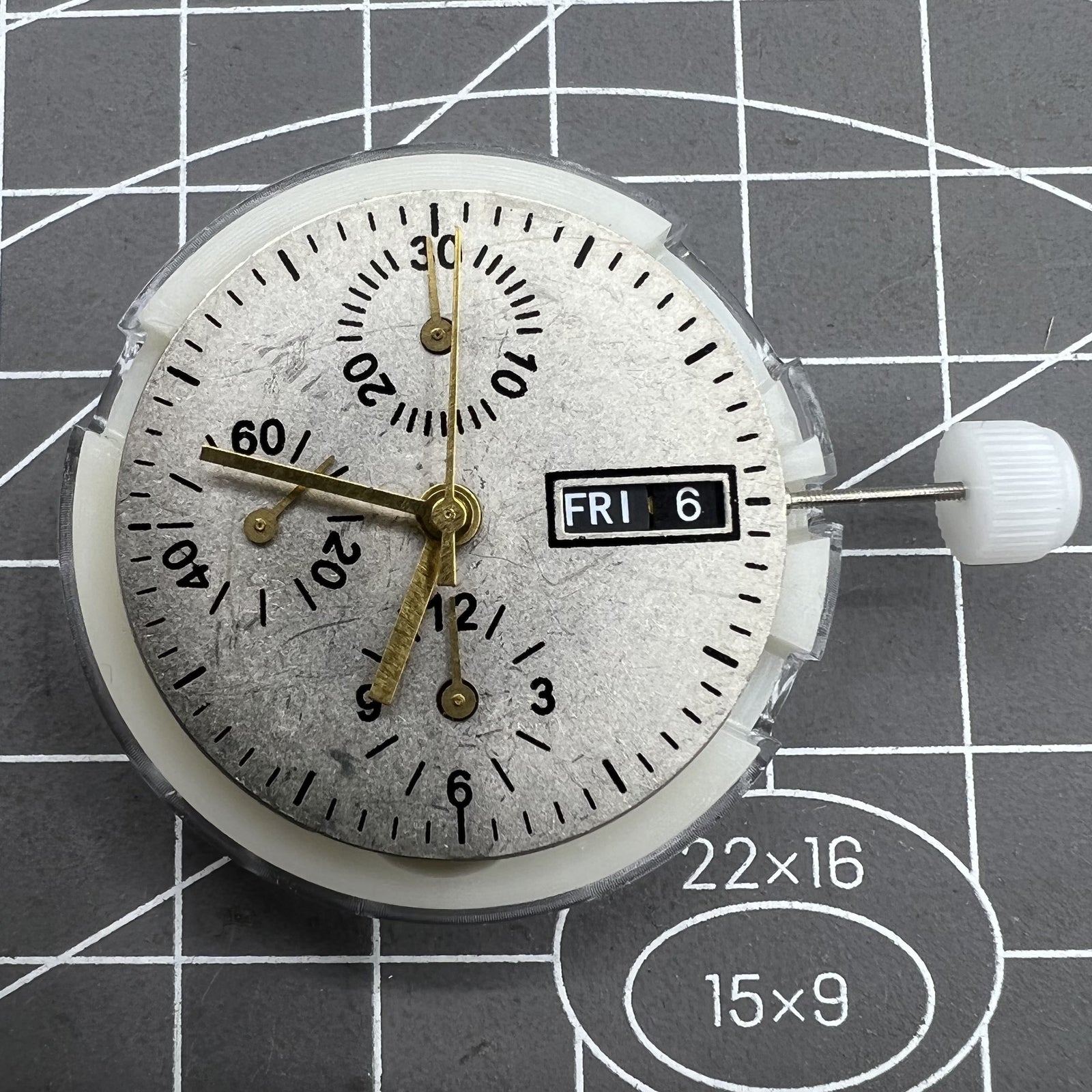 Shanghai 7750 Automatic Mechanical Movement Black Day Date Small Second@9
