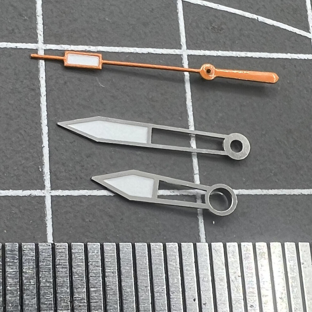 Orange Second Hand Green Lume Silver Trim Hands Set for ETA2836/2846/2824/2846