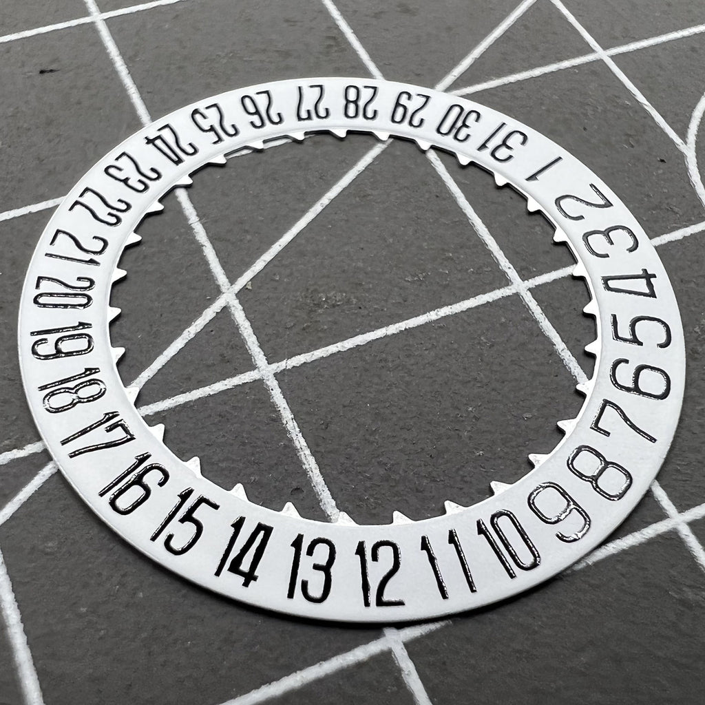 2 PIECES White Date Disk Wheel for Miyota 9015 Movement Date At 6