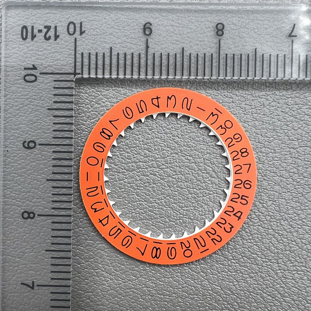 Vintage Orange Background Date Wheel Disk Wheel for Movement NH35 NH36
