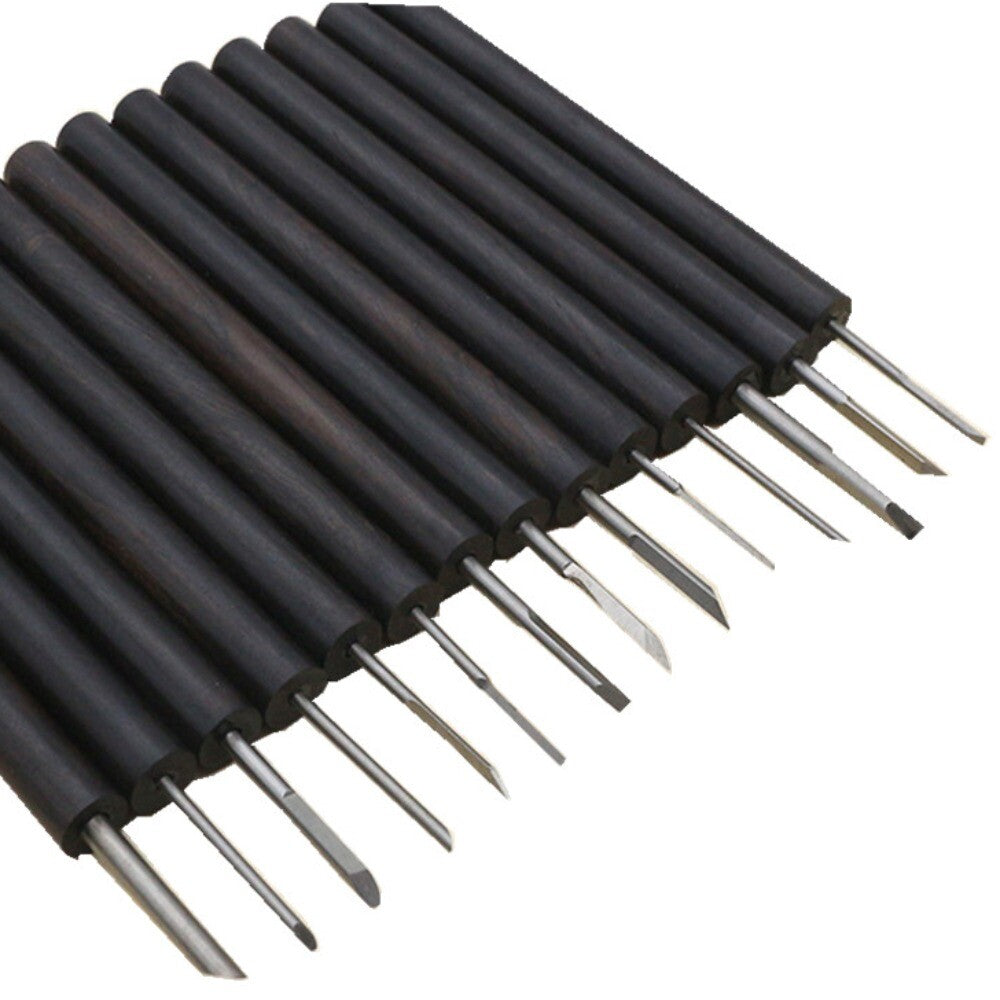 14 PIECES Steel Chisel Set Miniature Carving Knife Artist Woodworker Hand Tools