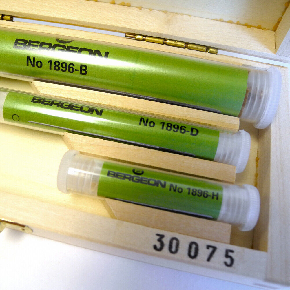 Bergeon 30075 Set Of 36 Smoothing Broaches Wooden Box 2.80mm ~ 0.33mm Swiss