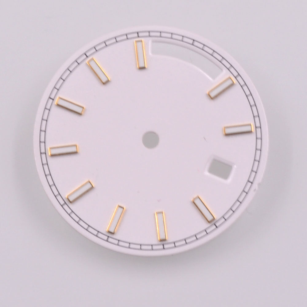 28.5mm Green Lume Golden Trim Nail White Watch Dial for Seagull ST1644 Movement