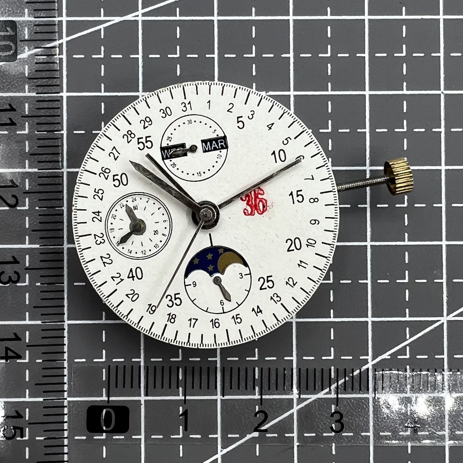 Multifunctional Automatic Mechanical Movement 8 Hands Dandong 7751 Movement