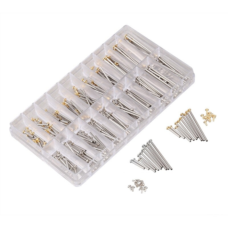 200pcs Watch Strap Screws Link Pins Kit Watch Band Screw Assortment Set 10-28mm