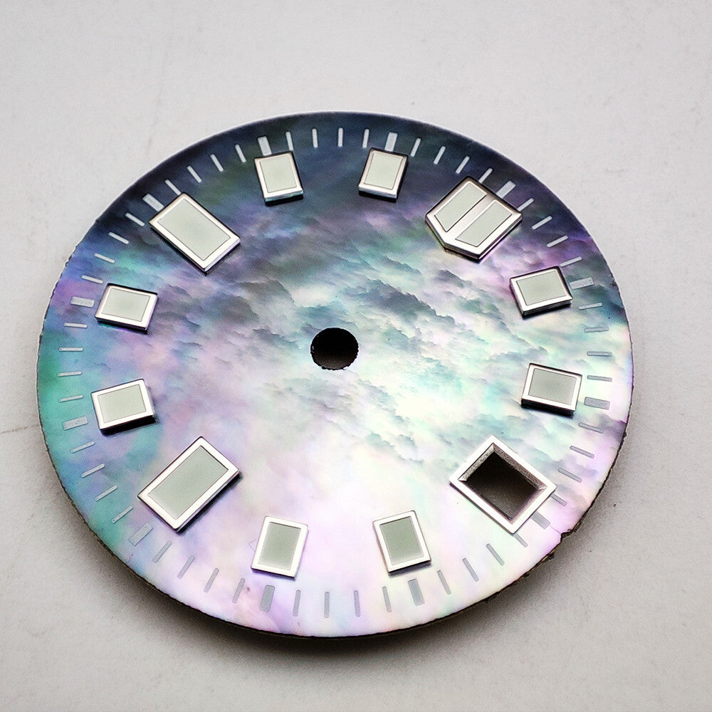 28.5mm Green Luminous Meteorite Starry Sky Pattern Watch Dial for NH35 Movement