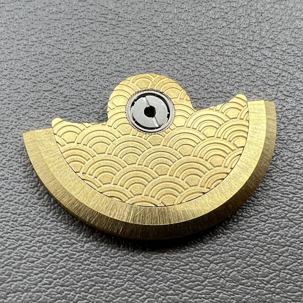 Golden Sea Wave Carved Rotor Oscillating Weight for NH35 NH36 Movement