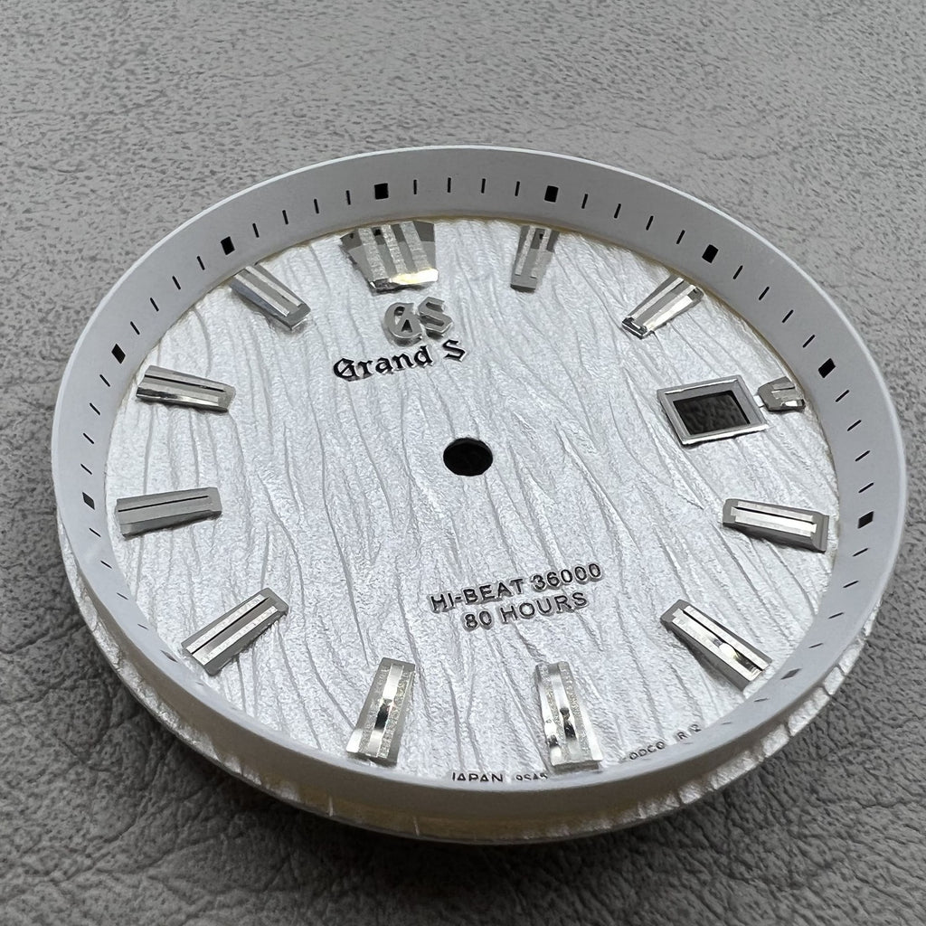 White GS 33.3mm No Lume Modified Waved Watch Dial for Movement NH35