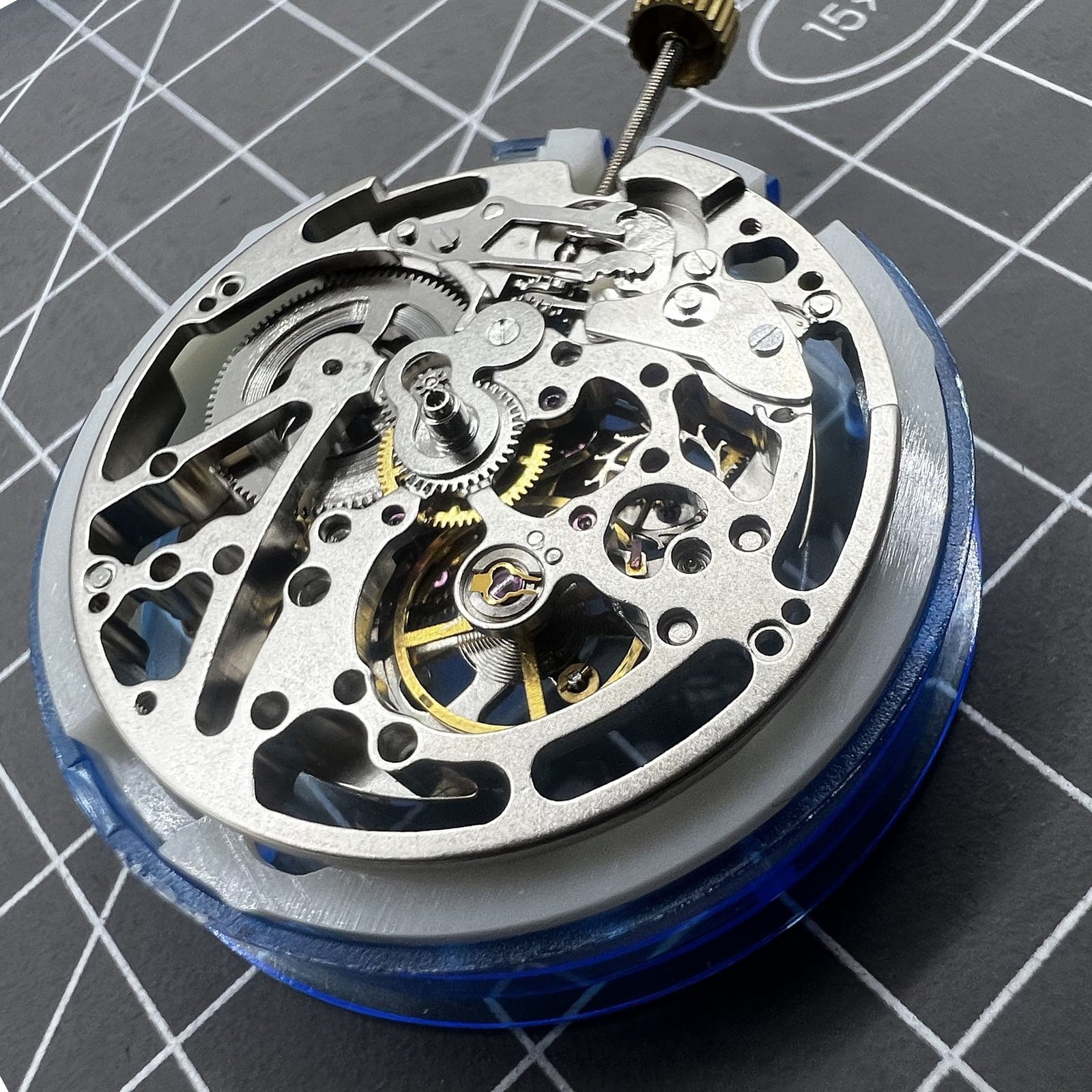 Dandong Silver Hollow Automatic Mechanical Movement with Second Stop