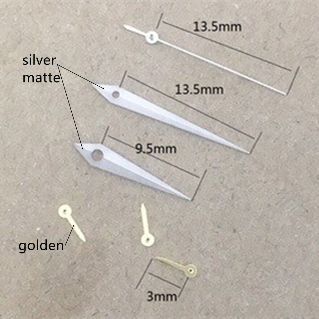 11.5mm Watch Hands Matte Silver Trim Arrow Shape for VX3J VX9J VX7J VX3N VX9N