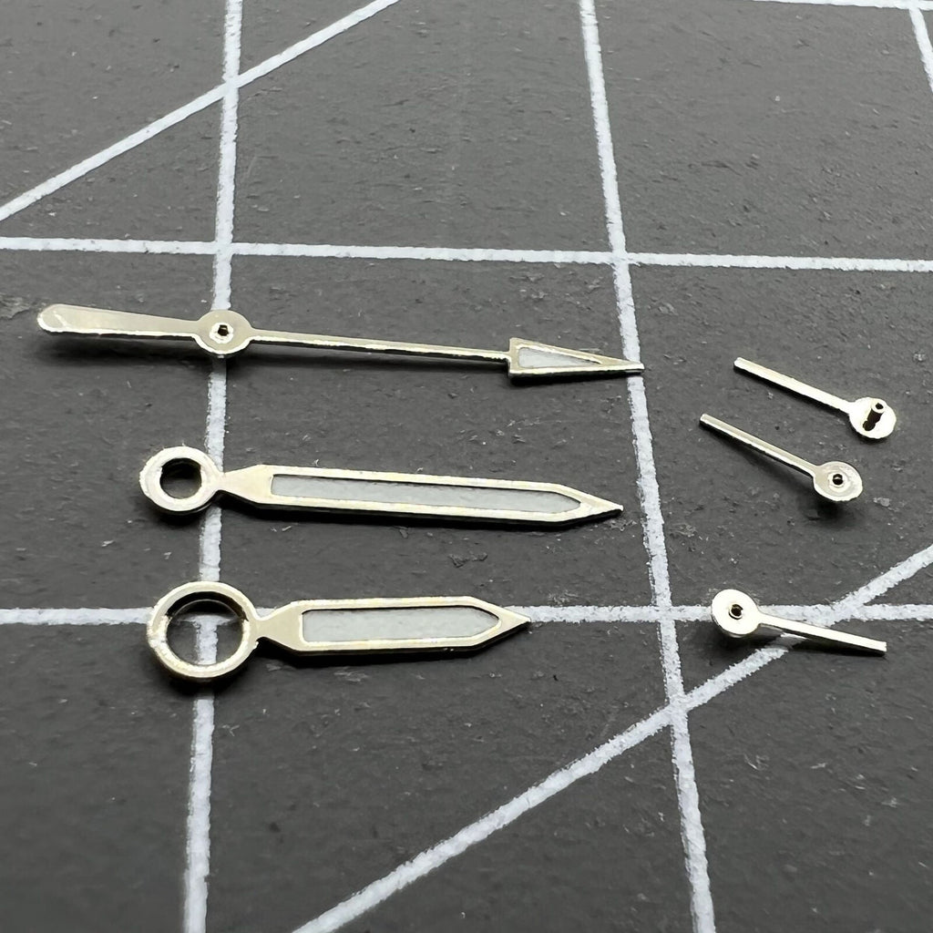 Green Lume Silver Trim Watch Hands Set for ISA 8162 ISA 8172 Quartz Movement