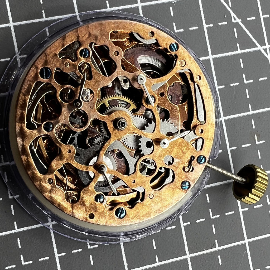 Hollow Rose Golden Mechanical Movement 4 Eye 3/6/9/12 7 Hands
