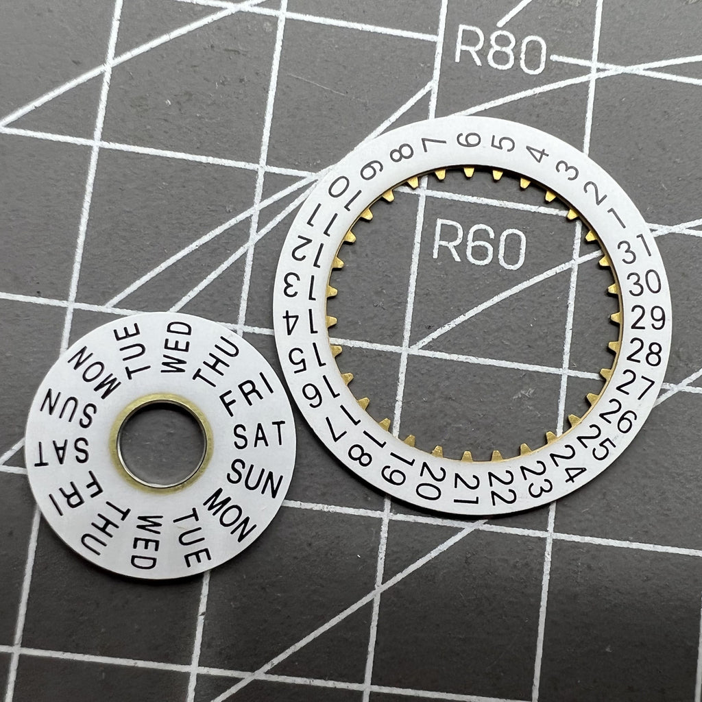 Pilot White Date Disk Wheel Week Wheel Generic for Dandong 7750 Movement