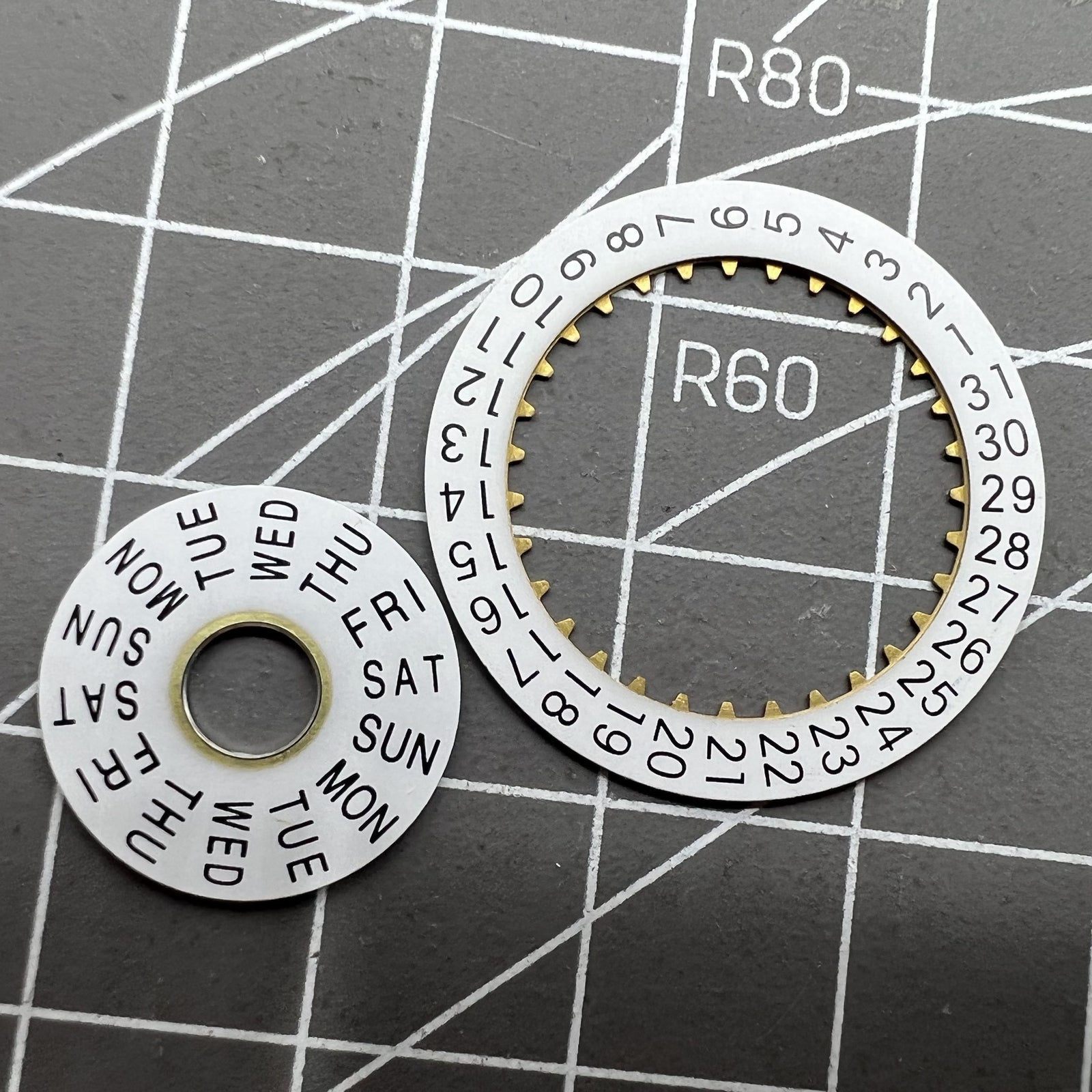 Pilot White Date Disk Wheel Week Wheel Generic for Dandong 7750 Movement