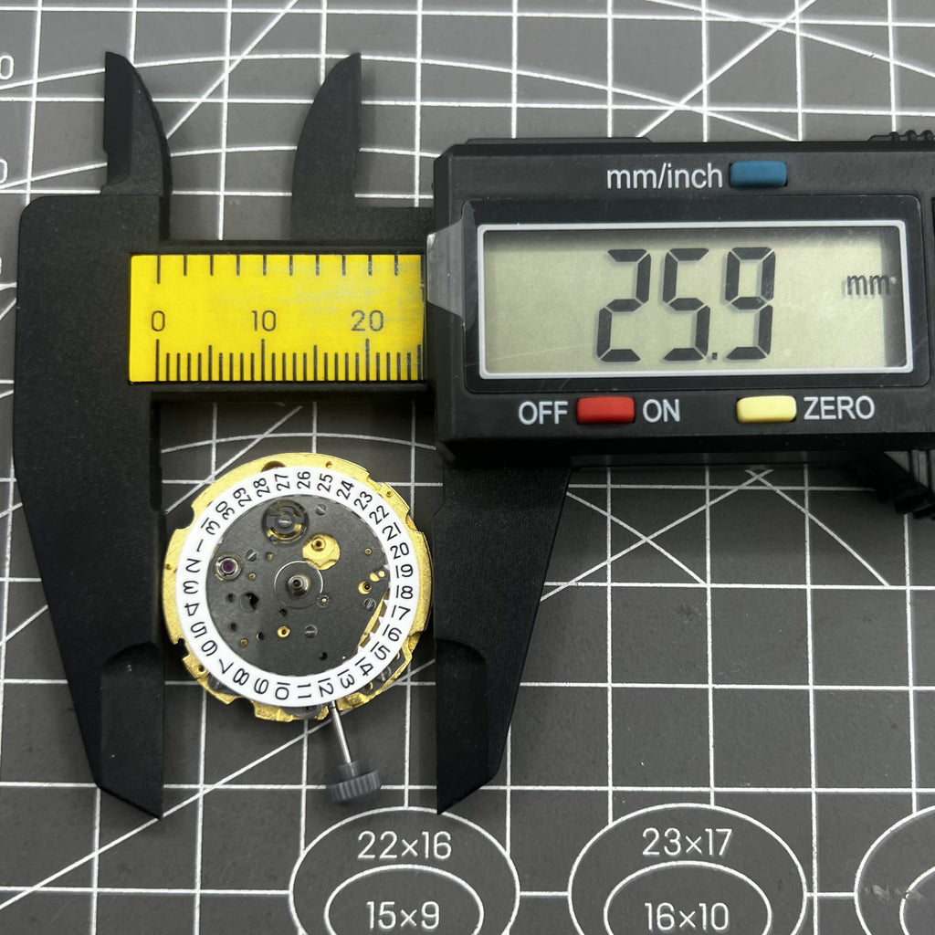 Golden Miyota Citizen 8200/8215 Mechanical Movement Double Calendar Date At 3