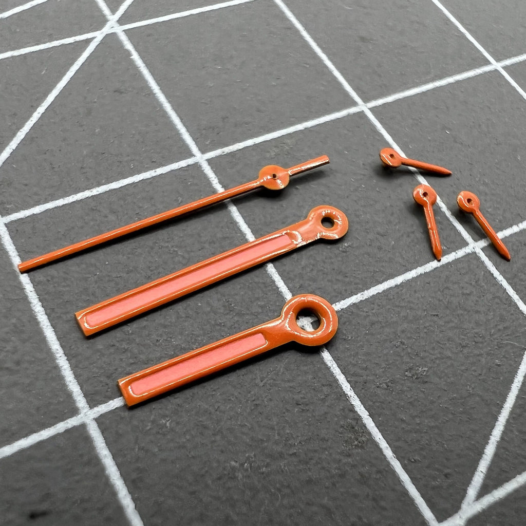 2 Sets 12.5mm Orange Trim Orange Painted Hands for Epson VD53 VD54 VD57 Movement