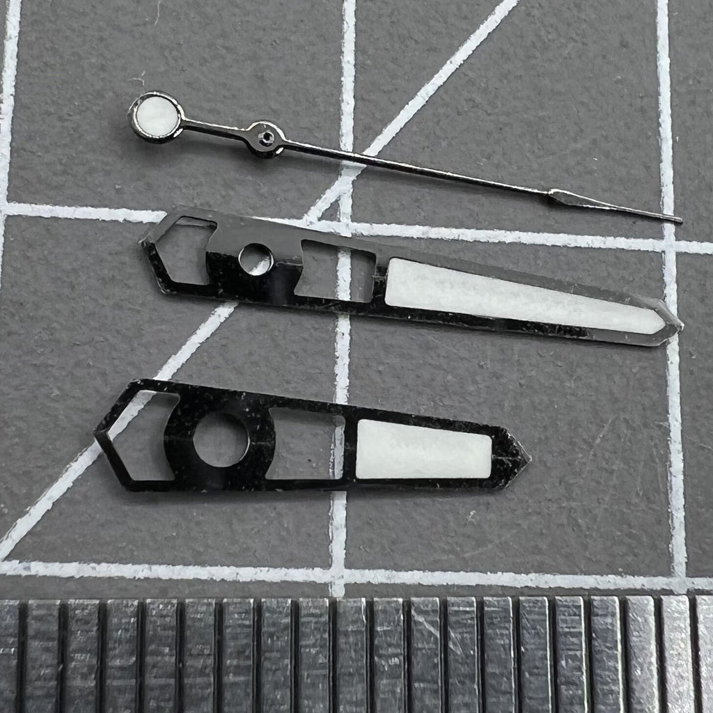 13mm Blue Lume Hollow Black Trim Watch Hands Set for NH35 NH36 Movement