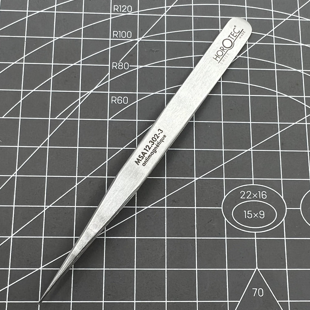 Swiss Horotec MSA12.302-3 Antimagnetic Fine Tweezers for Hairsprings