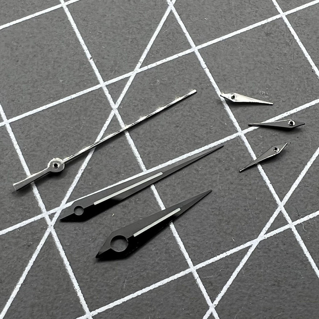 Polished Black Luminous Watch Hands for Ronda 5040B Quartz Movement