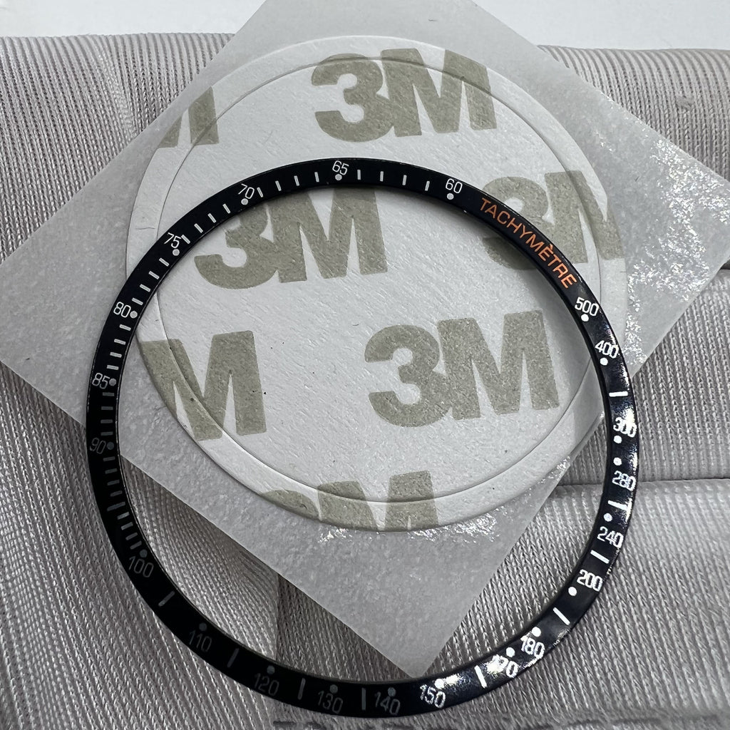 38.5mm Watch Bezel Aluminum Alloy Black Ring+White Font  for Omega Speedmaster