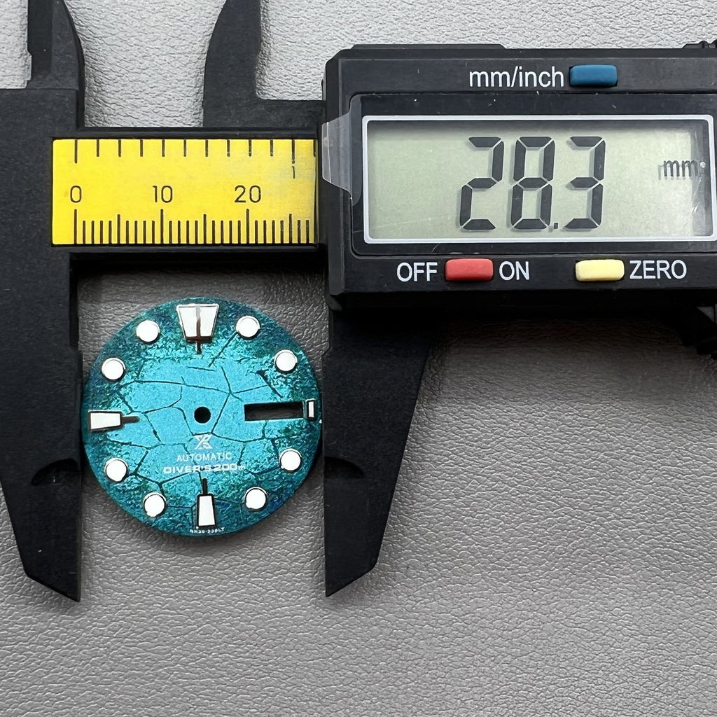 Blue Diving Green Luminous Watch Dial for Movement NH35 NH36 Modified