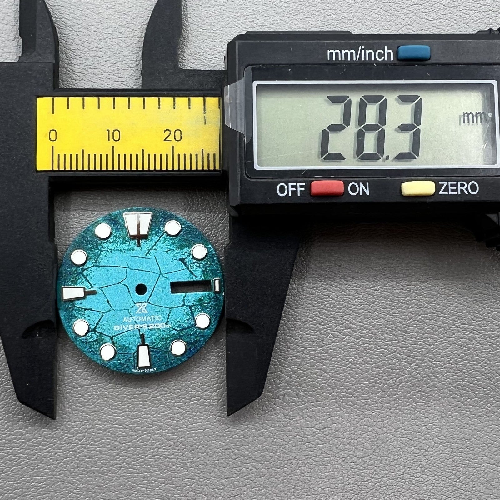 Blue Diving Green Luminous Watch Dial for Movement NH35 NH36 Modified