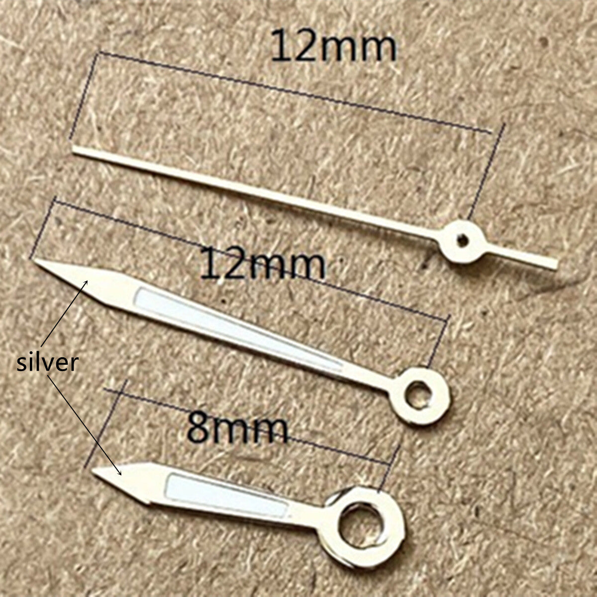 2 Sets/Pack12mm Silver Green Luminous Hands for Ronda 515 Quartz Movement