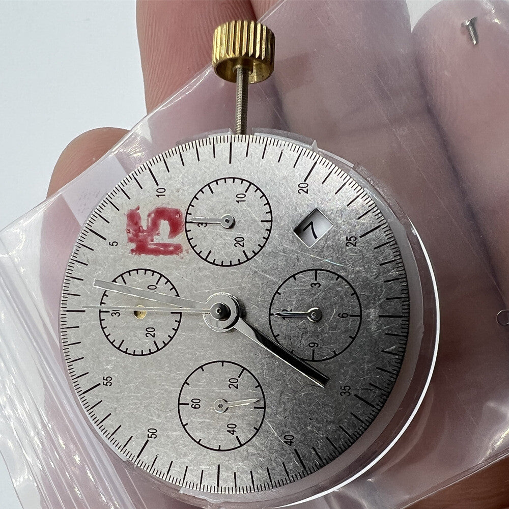 Asian 7750 Chronograph Movement @4.5 White Single Calendar Second @9 ETA 7750