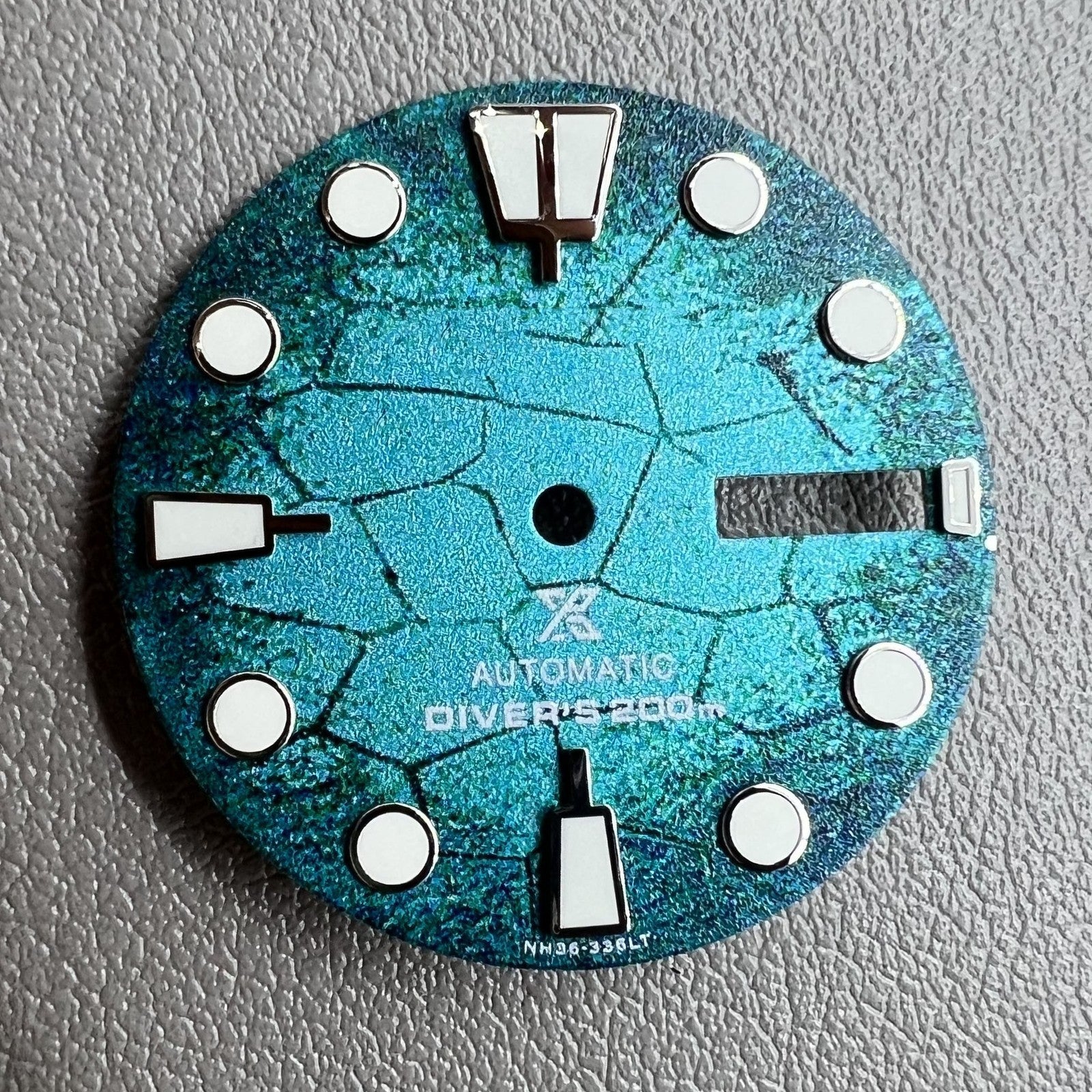 Blue Diving Green Luminous Watch Dial for Movement NH35 NH36 Modified