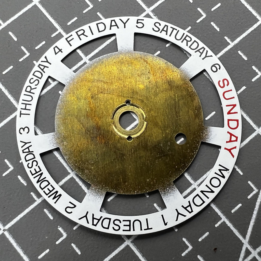 White English Font Week Disk Wheel Generic Fit for Movement 2834 #16