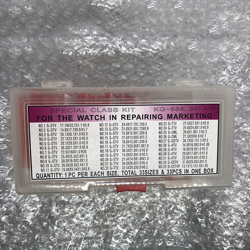 KG-684.33-ASF Watch Crystal Glass Sapphire Special Glass Kit 33 Sizes 33PCS/Box