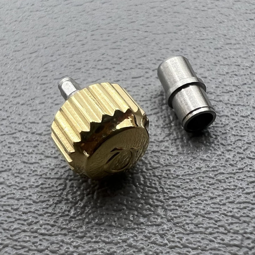 6.3mm Gold Watch Crown with Tube for OMEGA Seamaster 300 Watch