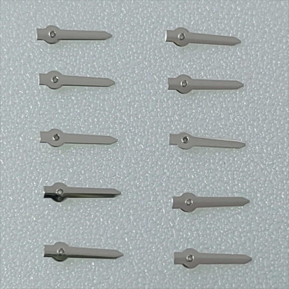 10 PIECES Arrow Shape Silver Small Second Hands for Miyota OS10 OS20 Movement